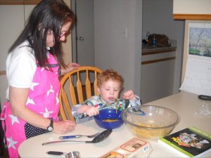 jeremy about to taste raw egg