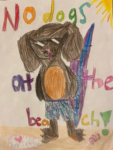 no dogs at the beach illustration